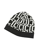 Roberto Cavalli - Roberto Cavalli Black & White Logoed Knit Wool Skull Cap