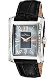 Men's White Diamond Black Genuine Leather