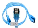 36 inch Blue UV SATA cable with clips.