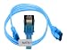 36 inch Blue UV SATA cable with clips.
