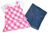 U.S. Polo Assn. Pink & White Checkered Girls 2Pc Bermuda Set