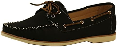 First Fashion Women's Slip on Loafer Boat Shoes (10 B(M) US, Black/Black)