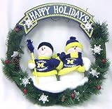 Michigan Wolverines 20 Team Snowman Wreath - COLLEGE ATHLETICS Sports Merchandise