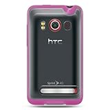 Premium Candy Case for HTC EVO 4G / Hot Pink Trim w/ Clear Hard Back