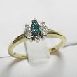 14K Yellow Gold Blue and White Diamond Ring