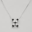 Necklace With 2.70ctw Precious Stones - Genuine Sapphires and Topazes Made of 925 Sterling silver Length 16in
