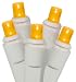 Set of 50 Commercial Grade Yellow LED Wide Angle Christmas Lights - White Wire