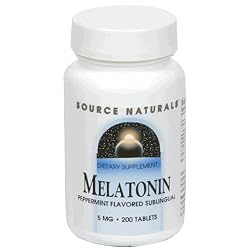 Source Naturals Melatonin 5 mg, Peppermint, 200 Tablets