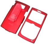 Samsung Blackjack i607 SGH-i607 Premium PDA Rubberized Red Textured Snap-On Cystal Case Cover with R...