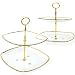 Handmade Colin Cowie 2 Tier Glass Server with Gold Trim