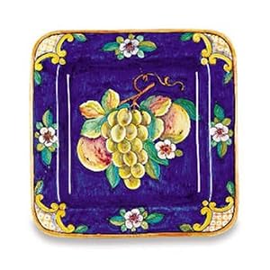 Large Square Plate - Deruta Uva Fresco
