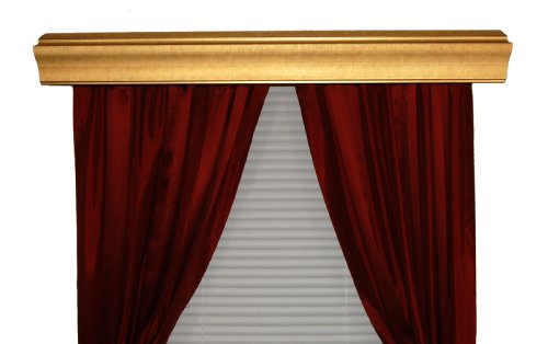 BCL Drapery Hardware 68BAGGD Double Curtain Rod Cornice, Baxter Custom Molding, Genova Gold, 68-Inch