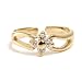 18kt Gold Over Sterling Silver Toe Ring W/ Clear CZ Cubic Zirconia