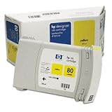 HP® C4846A, C4847A, C4848A, C4871A, C4872A, C4873A, C4874A (80) Inkjet Cartridge INKCART,NO.80,350ML,YW NON260001 (Pack of2)