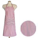 Basic Style Apron - Narrow Red Stripe