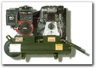 Amflo Air Compressor 8.0 HP Twin Tank Portable Gas 8 gal. Horizontal Midline