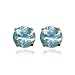 18k Yellow Gold 5mm Blue Zircon Stud Earrings