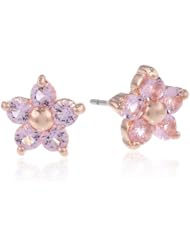 Betsey Johnson "Rose Gold Boost" Crystal Flower Stud Earrings