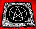 Pentacle Silver and Black Altar Cloth