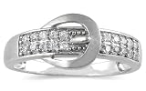 1/5 Carat TW Diamond Buckle Ring in 10K White Gold