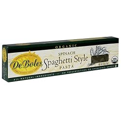 De Boles Pasta Organic Spinach Spaghetti, 8-Ounce Boxes (Pack of 12)