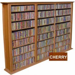Spartak Bookcase Media Tower – Triple 2403CHERRY (Cherry) (50″H x 76″W x 9.5″D)