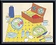 Art Poster Metal Framed Print - Picnic Basket - Artist: Lorraine Cook- Poster Size: 9 X 12