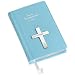 Soft Blue Leather New Testament with Sterling Silver Cross