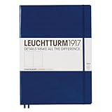 Leuchtturm1917 Navy / Blue Hard Cover Dotted Master Slim Notebook, 9 x 12.5 x 0.5-Inches - A4