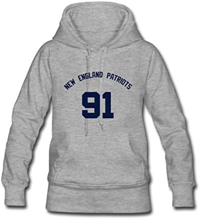 NFL New England Patriots Custom Jamie Collins #91 Womens Classic Sweatshirt Hoodie Silver S