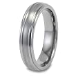 Domed Brushed and Polished Titanium Ring (5mm) - Sizes 5 - 13