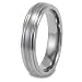 Domed Brushed and Polished Titanium Ring (5mm) - Sizes 5 - 13