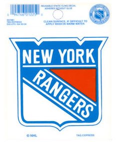 New York Rangers Reusable Static Window Cling