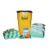 Spill Control 26-9184 84 Piece 40 Gallon Wheeled Brute Hazmat Aggressive Spill Kit, 30 Gallon Absorb Capacity