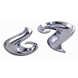 Homescapes - Decorative Silver Bowl / Dishes - 40.5 cm (16 in) and 48.5 cm (19 in) - 100% Aluminium - Shiny Polished Silver Antique Finish - Set of Two Beautiful Swirls - Large Bowlsby Homescapes