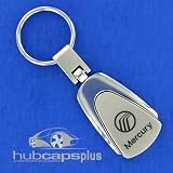 New Mercury Logo Chrome Tear Drop Key Chain Ring