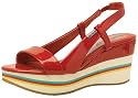 Firetrap Womens Ochre Strap Wedge Shoe Red Patent