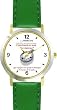 Habit 1 - A Conscience is a Compass (Spanish Text) - DELUXE TWO-TONE WATCH from THE 7 HABITS - WATCH COLLECTION BY WATCHBUDDY&reg; - Arabic Numbers - Green Leather Strap-Size-Children's Size-Small ( Boy's Size & Girl's Size )