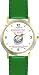 Habit 1 - A Conscience is a Compass (Spanish Text) - DELUXE TWO-TONE WATCH from THE 7 HABITS - WATCH COLLECTION BY WATCHBUDDY&reg; - Arabic Numbers - Green Leather Strap-Size-Children's Size-Small ( Boy's Size & Girl's Size )