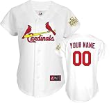 St. Louis Cardinals Jersey: Women's Personalized Home White Replica Jersey with 2011 World Series Participant Patch