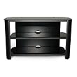 TV Stand with Black Glass By Leda Home Furnishing