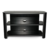 TV Stand with Black Glass By Leda Home Furnishing