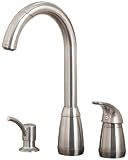 41H3ldZWtLL. SL160  Price Pfister 52650SS Contempra Single Handle Kitchen Faucet with Pull Down Spout Sprayer and Soap Dispenser, Stainless Steel