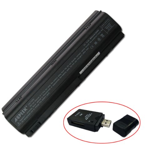 8800mAh 12 cells Replacement HP Compaq Presario M2000 M2000Z M2200 M2400 V2600 V2000 V2100 V4000 V4100 V4300 V4400 V5100 V2200 V2300 V5200 series Laptop Battery 367759-001 PM579A 367769-001 PB995A Laptops w/ an All In One USB 2.0 Card Reader (Replacement)