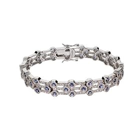 Eve's Addiction Kayla's Stunning Sapphire CZ Tennis Bracelet by Eve's Addiction