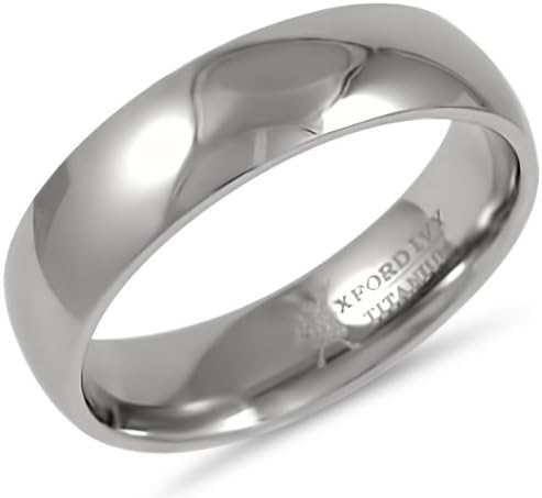 6mm Mens Comfort Fit Titanium Wedding Band ( Available Ring Sizes 7-12 1/2)