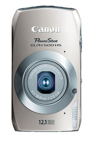 Canon PowerShot ELPH 500 HS 12.1 MP CMOS Digital Camera with Full HD Video and Ultra Wide Angle Lens (Silver)