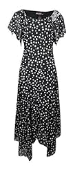 Flutter  Scoop Neck Polka Dot Print Chiffon/Polyester  Dress With Ruffles