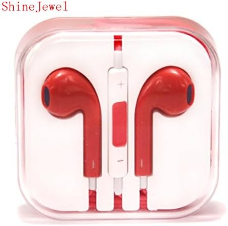 ShineJewel(TM) Earphone In-ear Headphone with Microphone & Volume Control for I Phone I Pad I Pod High Quality 3.5 Mm Plug for Mp3 Player-Red