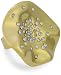 Joanna Laura Constantine Gold Wavy Disk with Crystals Adjustable Ring, Size 7 Joanna Laura Constantine Gold Wavy Disk with Crystals Adjustable Ring, Size 7